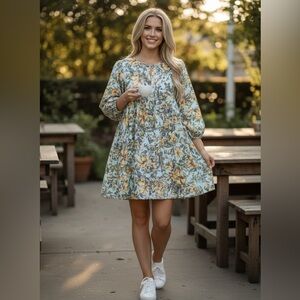 Entro Floral Print Babydoll Dress